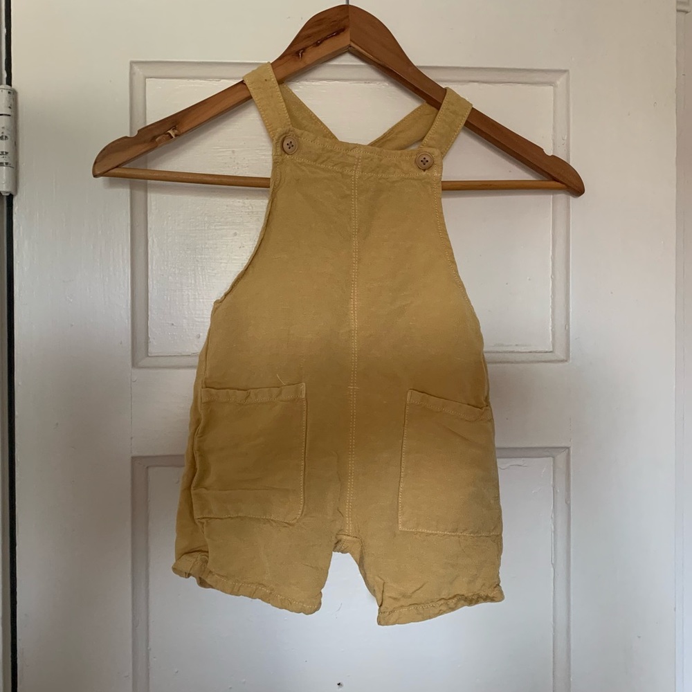 ZARA linen short overalls 9-12 mos